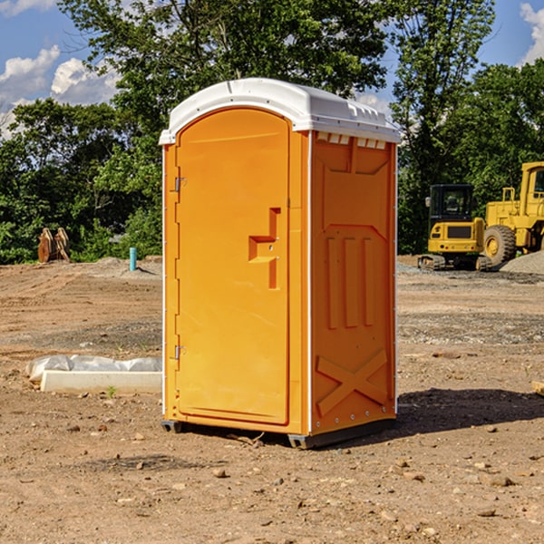 how often are the portable restrooms cleaned and serviced during a rental period in Pennville